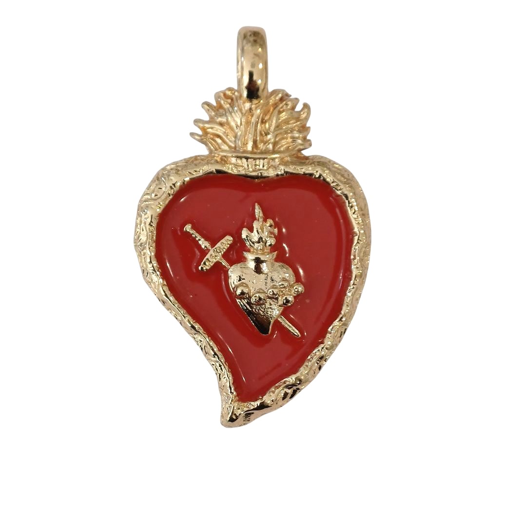 Alevá Bijoux Cuore Sacro Anhänger Gold 7,2 cm