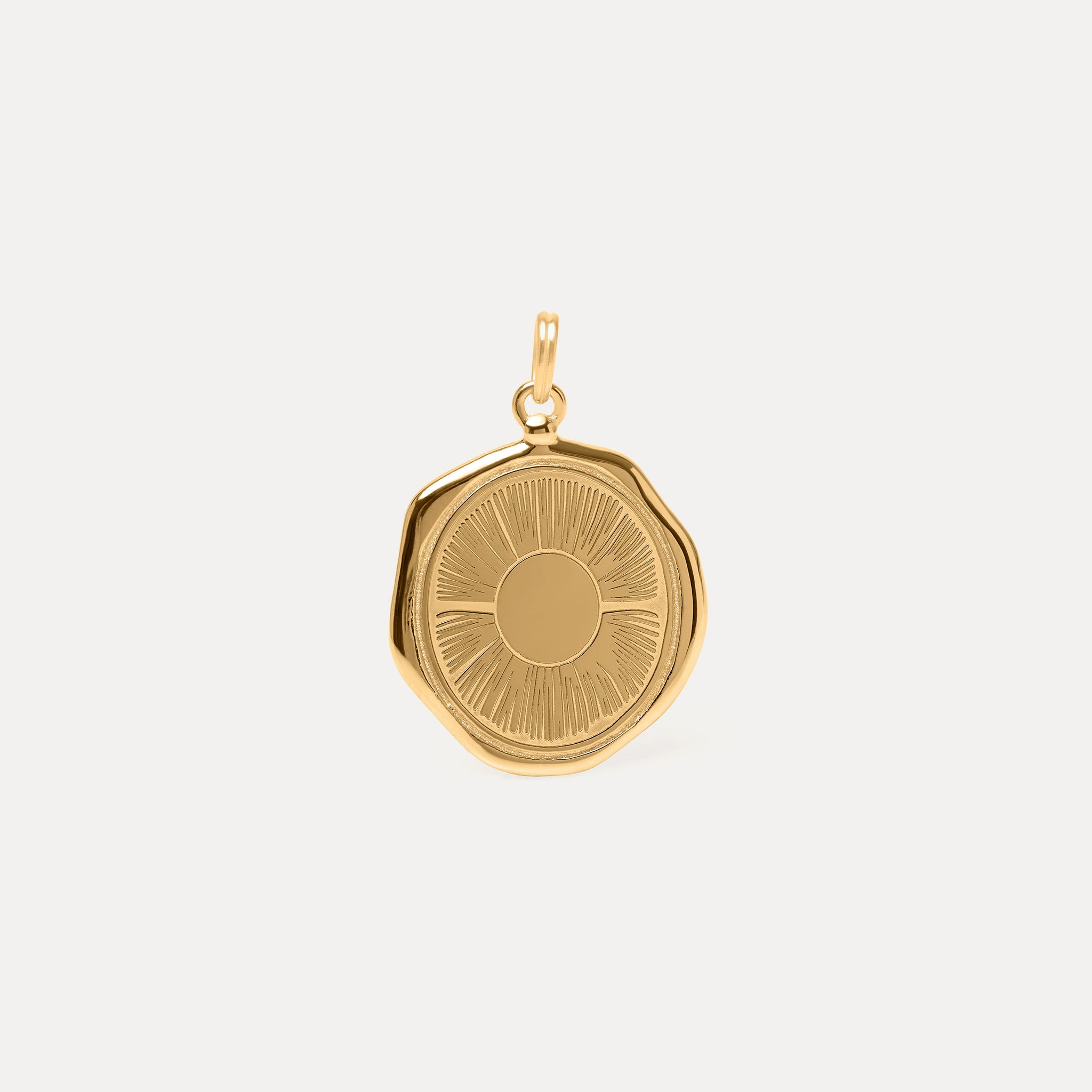 Stilnest Sun Large Seal Anhänger Gold Vermeil 925 Silber