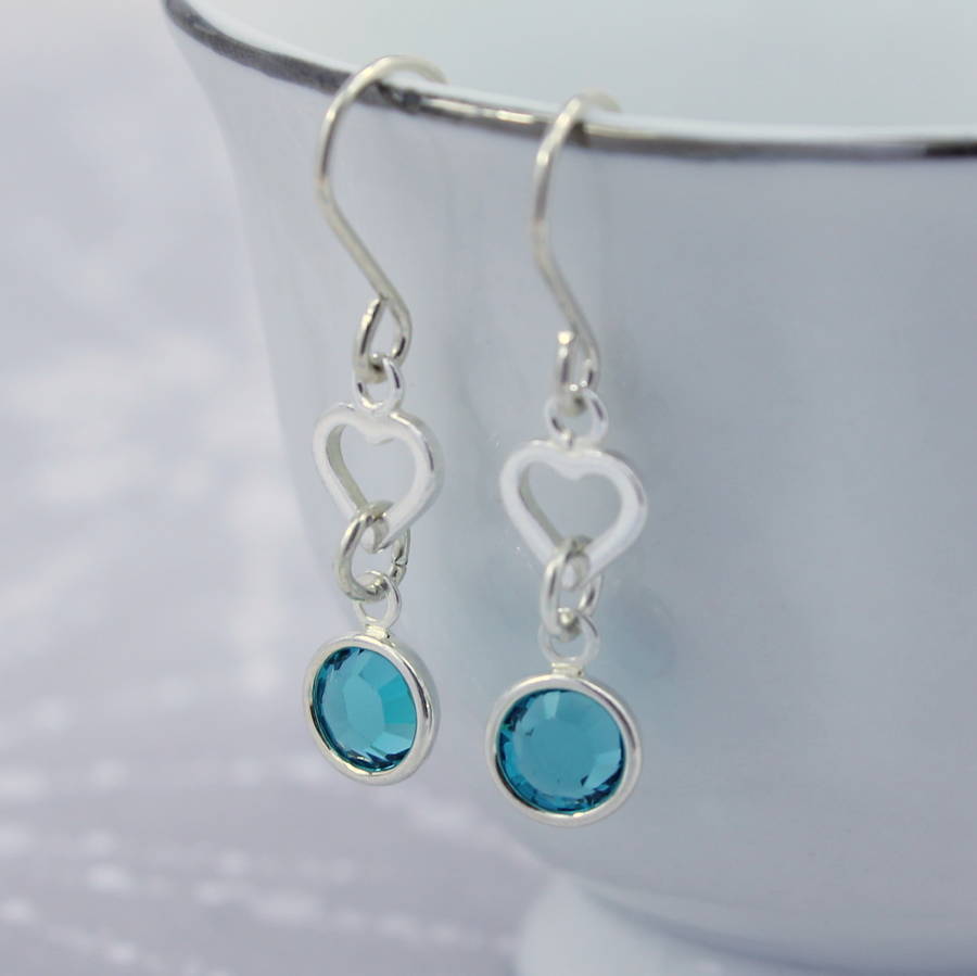 Joy by Corrine Smith Herz Ohrringe Silber Geburtsstein