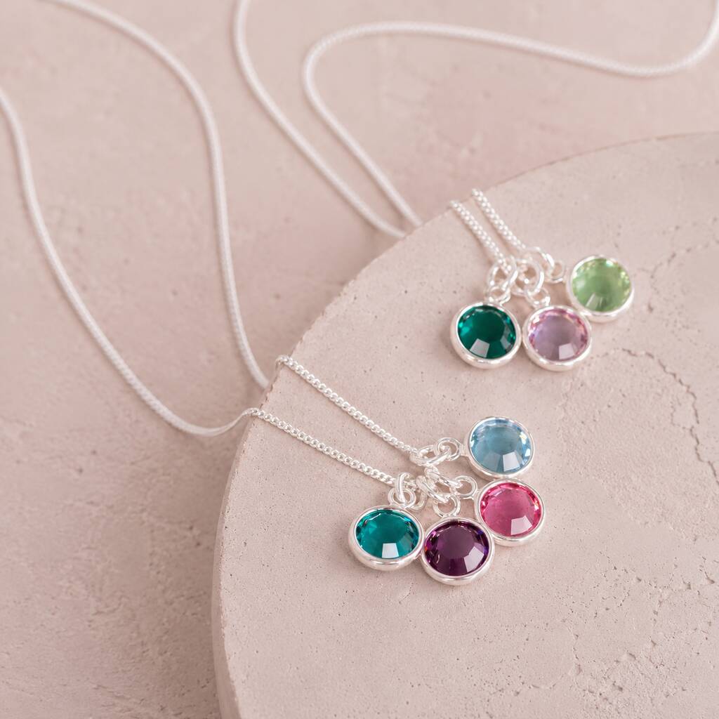Joy by Corrine Smith Family Birthstone Charm Halskette Silber