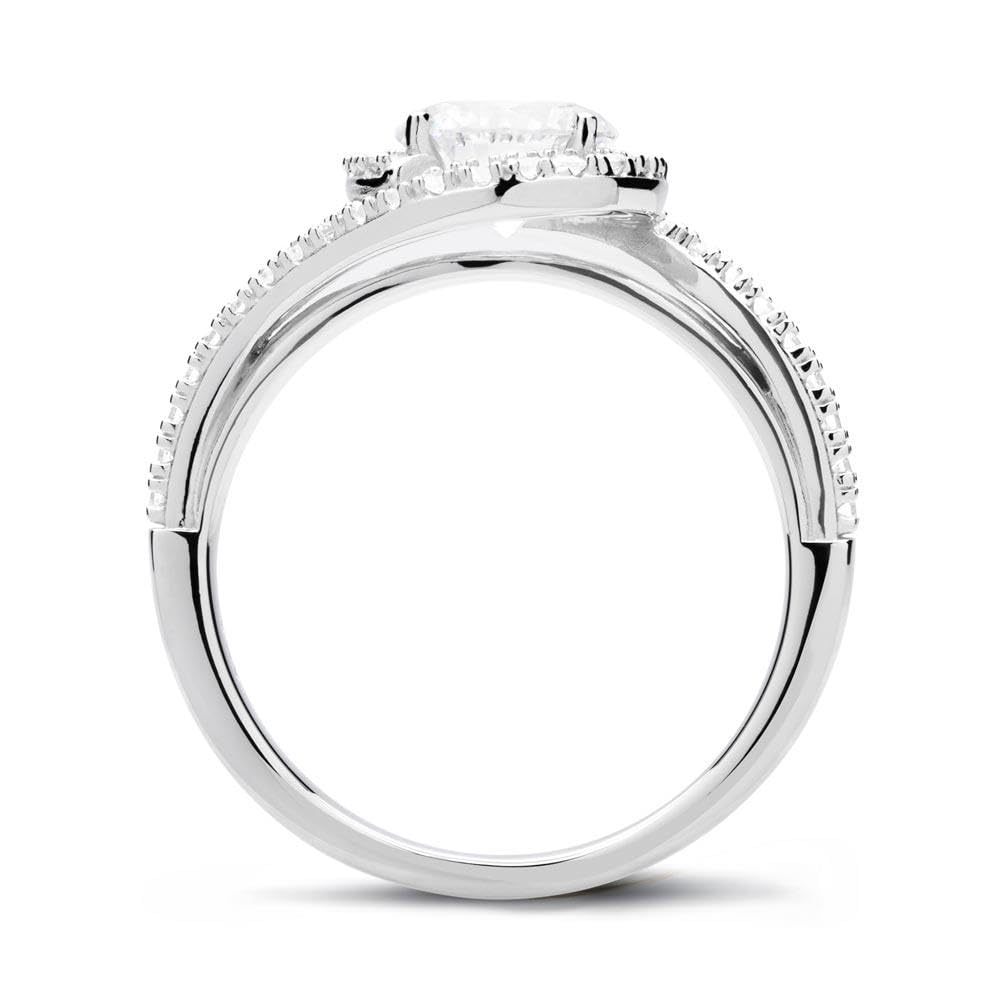 JEWLIX VR0161 Verlobungsring Silber Zirkonia Pavé
