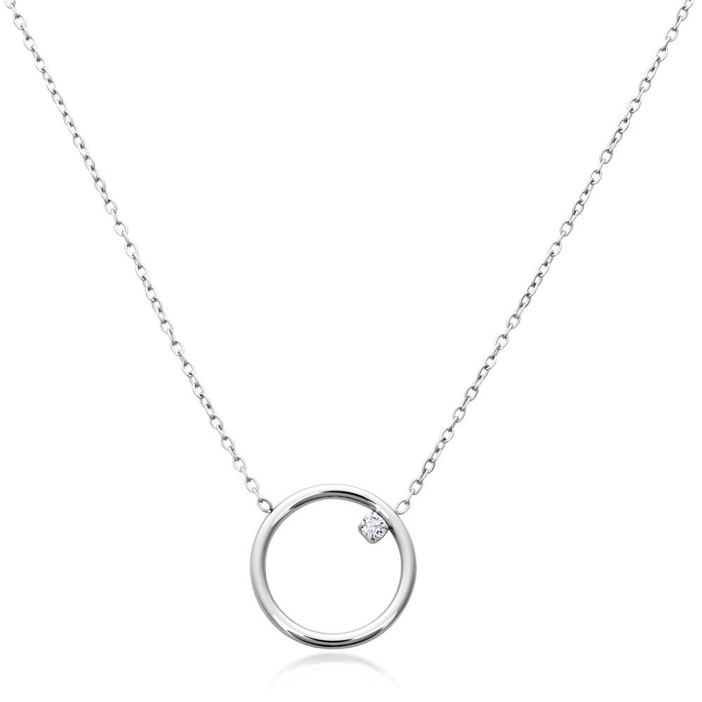JEWLIX Kreiskette Halskette Edelstahl Gold mit Zirkonia