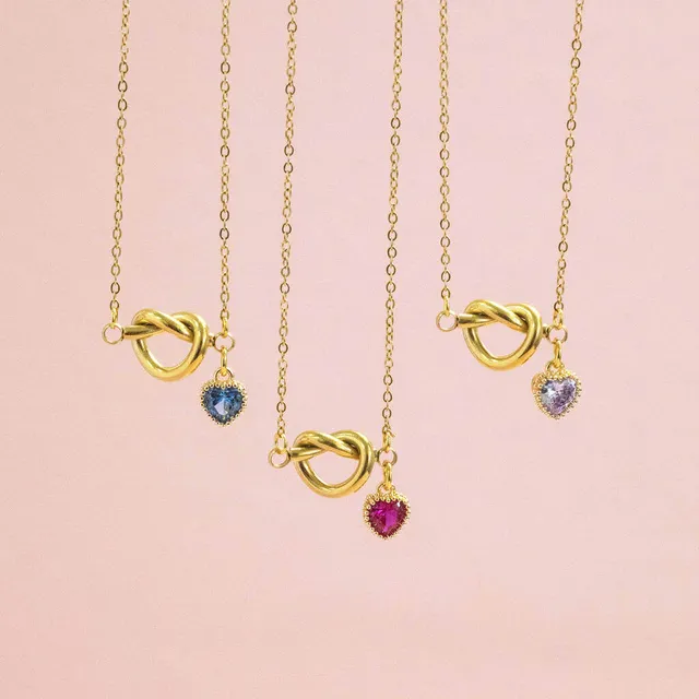 Joy by Corrine Smith Friendship Knot Halskette Gold Herz