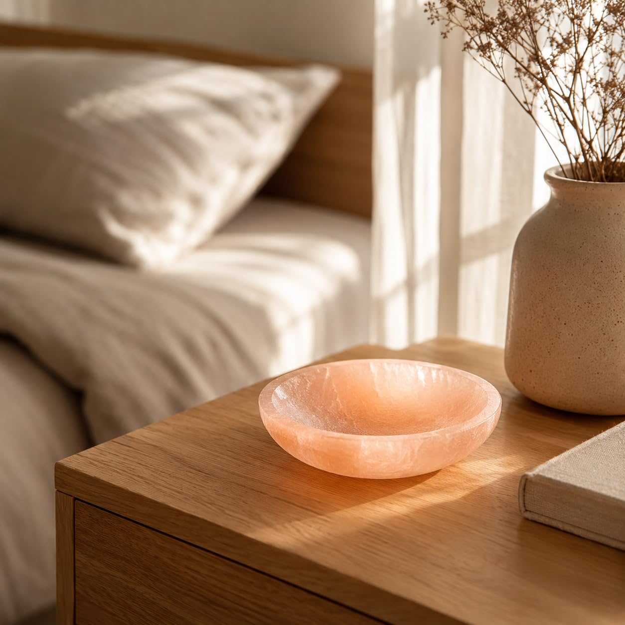 NKlaus Healing Crystals Orange Selenit Schale 19 cm Ladeschale