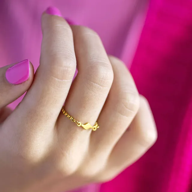 Joy by Corrine Smith Chain Ring Blitz Gold verstellbar