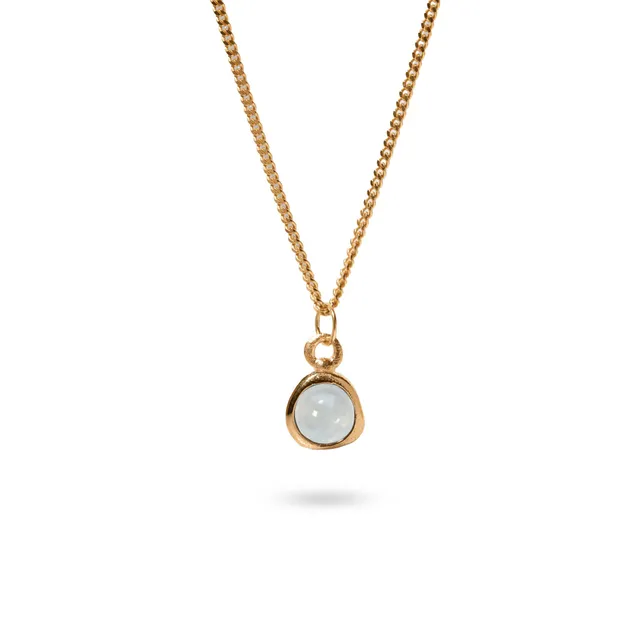 Stilnest Stone Fluid Halskette Aquamarin 24k Gold Vermeil 45cm