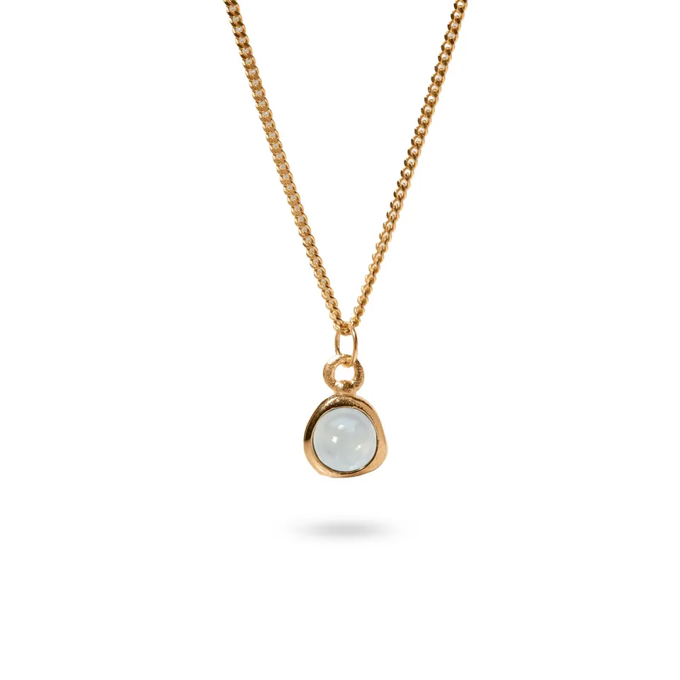 Stilnest Stone Fluid Halskette Aquamarin 24k Gold Vermeil 45cm