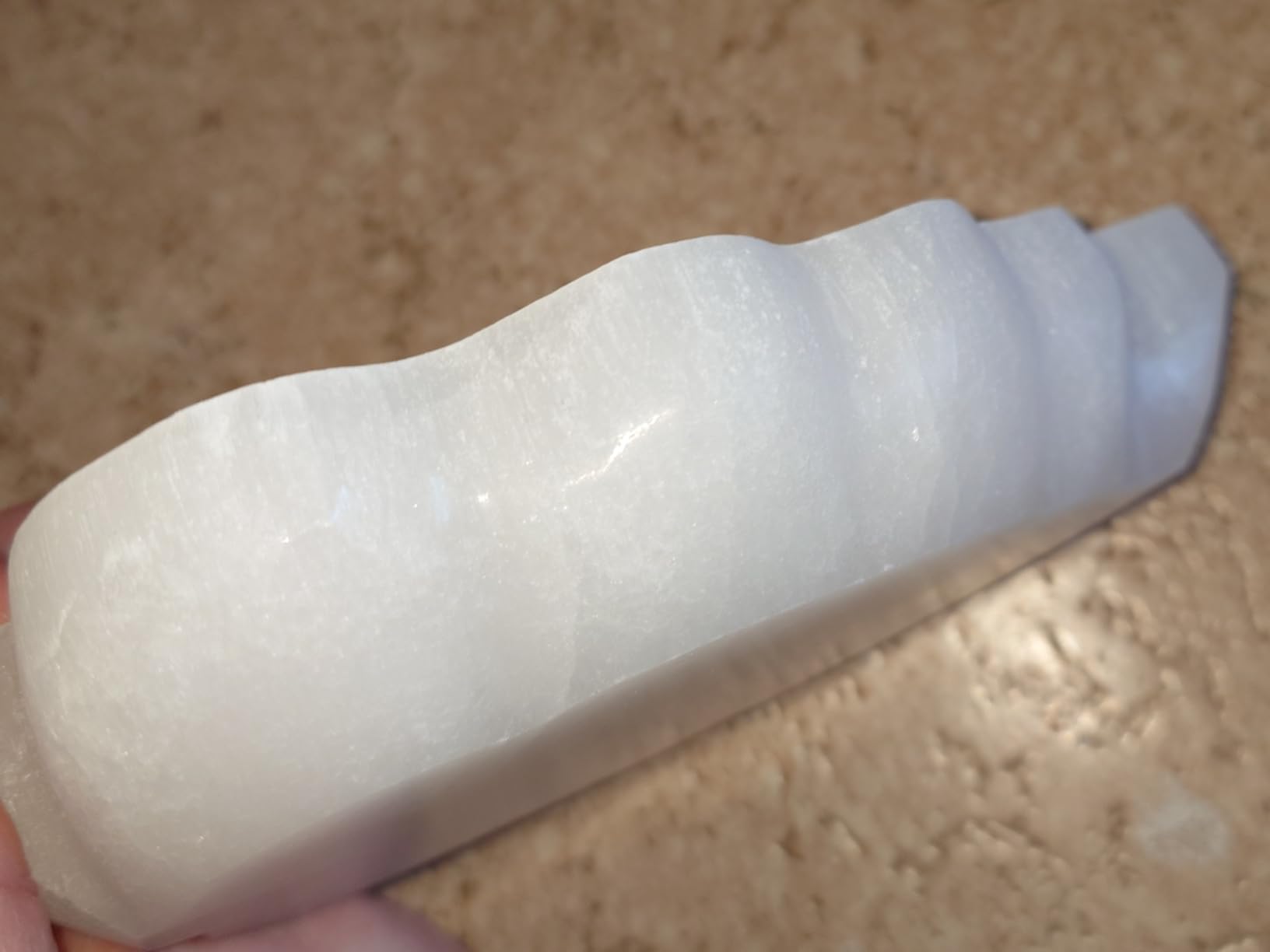 NKlaus Healing Crystals Selenit Blattschale 14 cm Energieschale