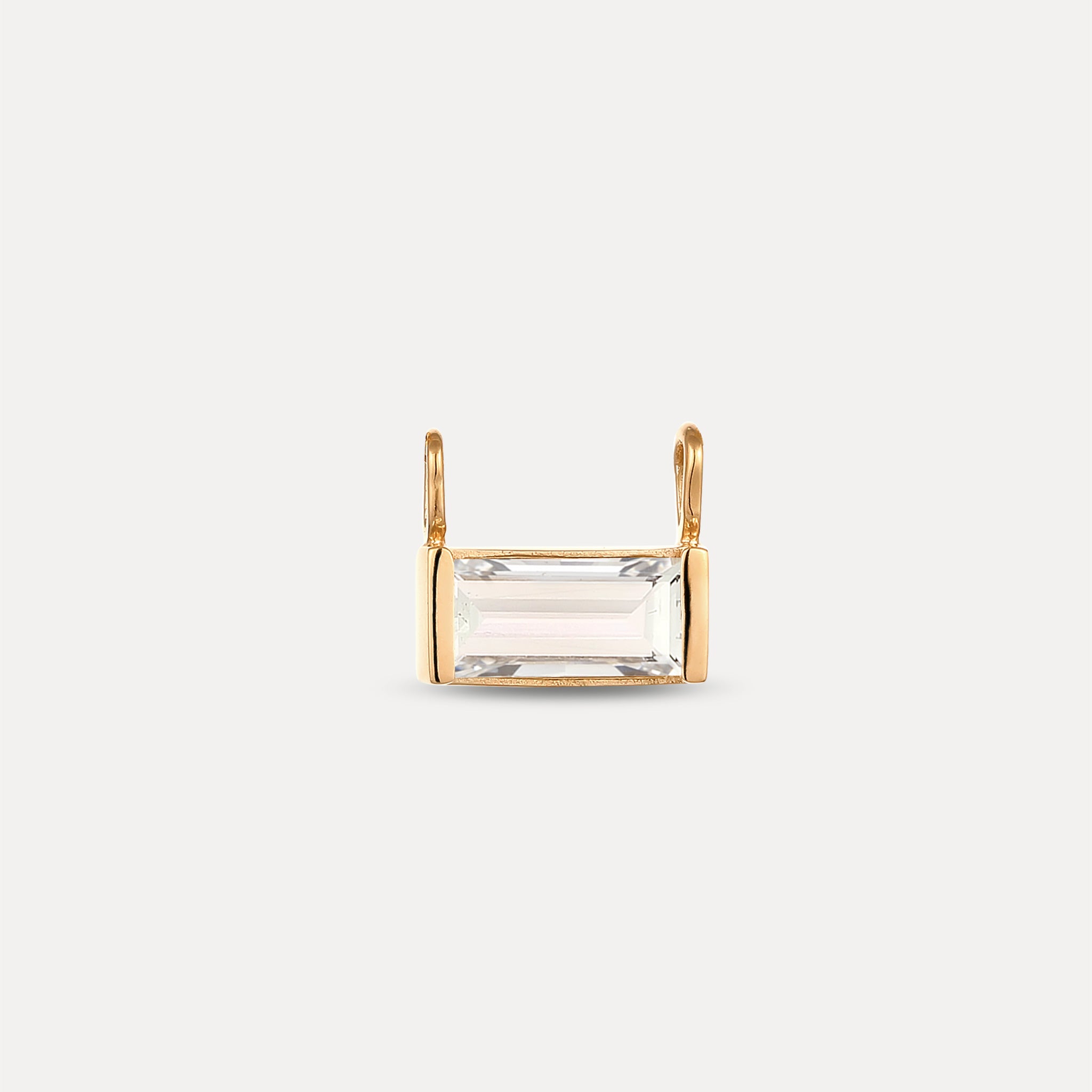 Stilnest Balance Baguette Anhänger Beryll Gold