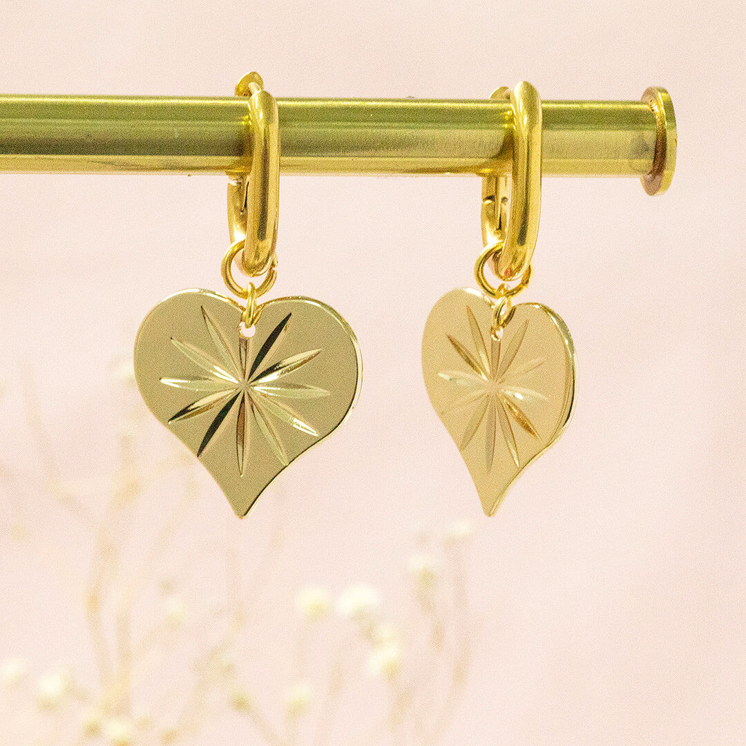 Joy by Corrine Smith Starstruck Herz Ohrringe Gold 4 cm