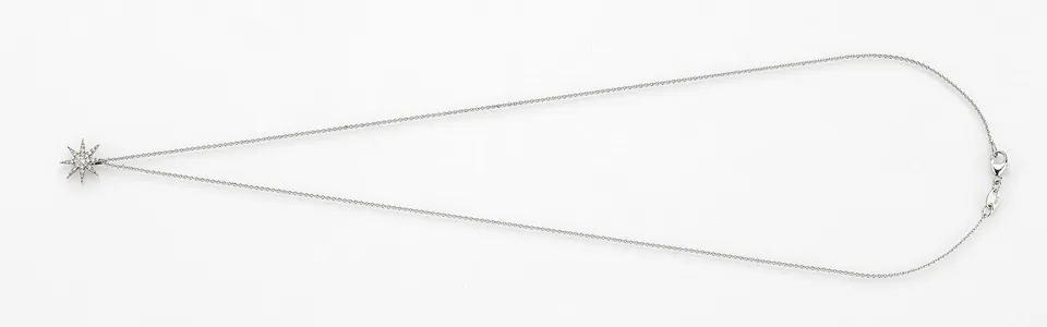 Eugen Rühle Anhänger Stern 0,10ct Diamant mit Ankerkette 585 Gelbgold