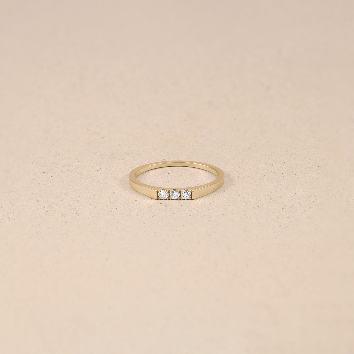 Stilnest Diamant Pavé Bar Ring 585 Gold Diamant