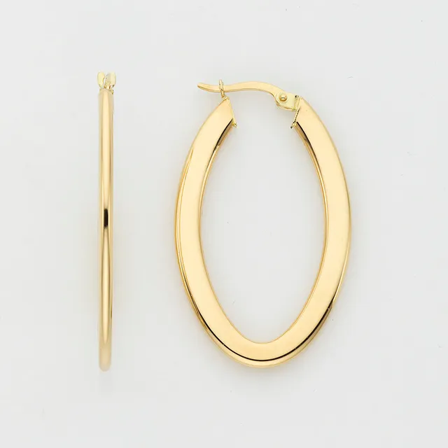 Eugen Rühle Ohrschmuck Creolen oval 39mm Gelbgold 585 mit Bügel