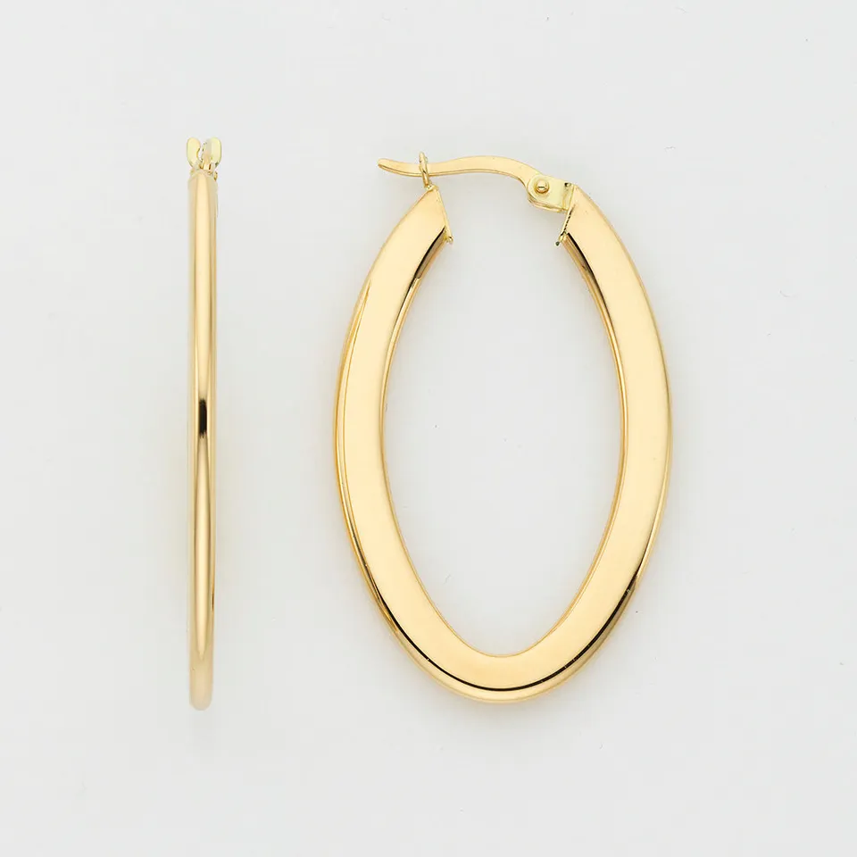 Eugen Rühle Ohrschmuck Creolen oval 39mm Gelbgold 585 mit Bügel