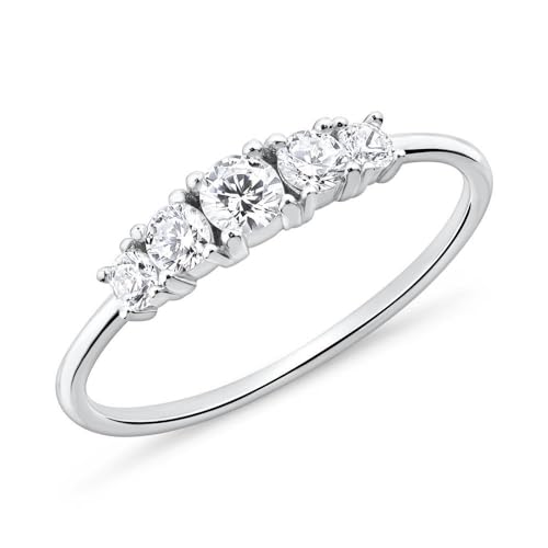 JEWLIX Damenring 925 Silber Größe 52 Zirkonia