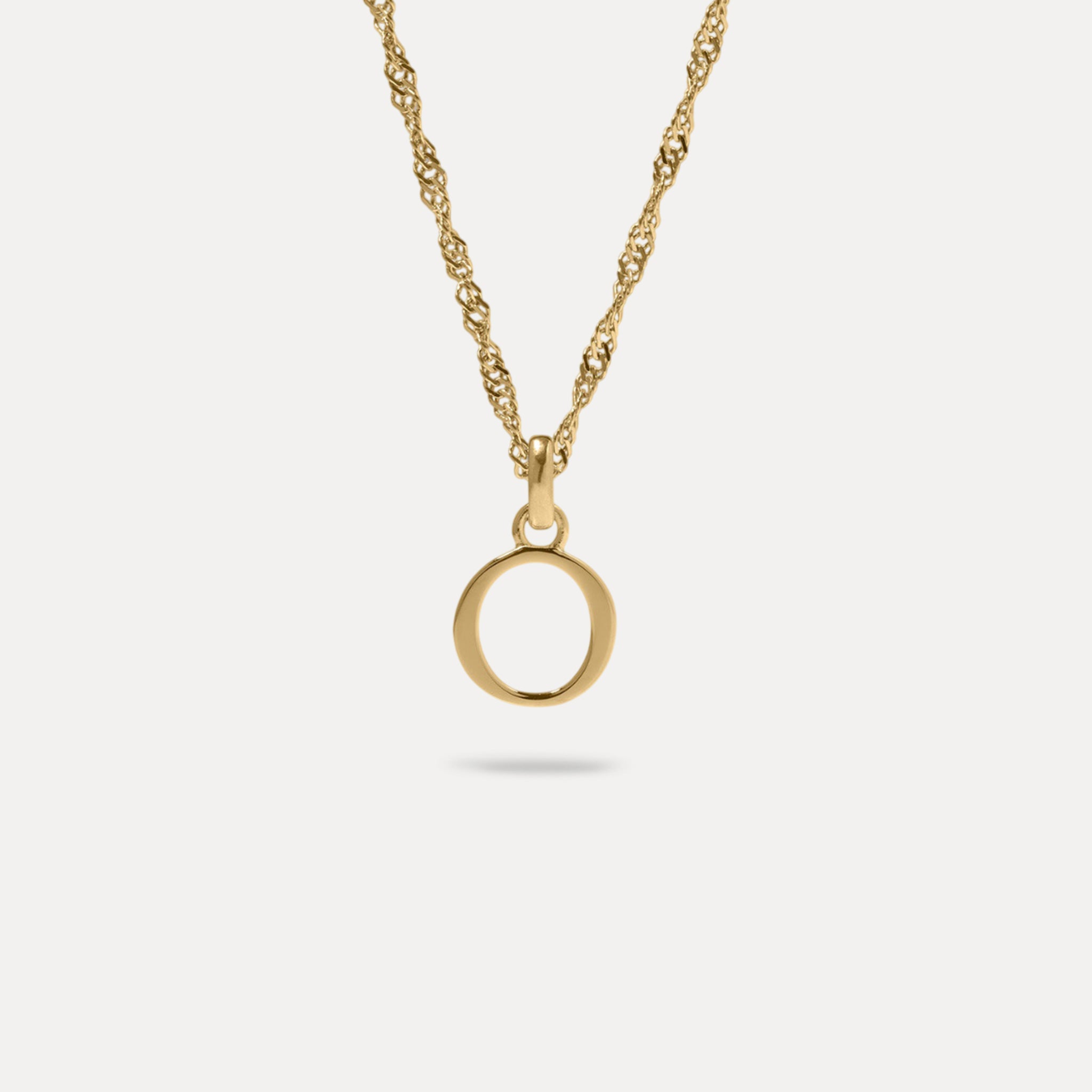 Stilnest Initial Singapore Kette 585 Gold Buchstabe M 45cm