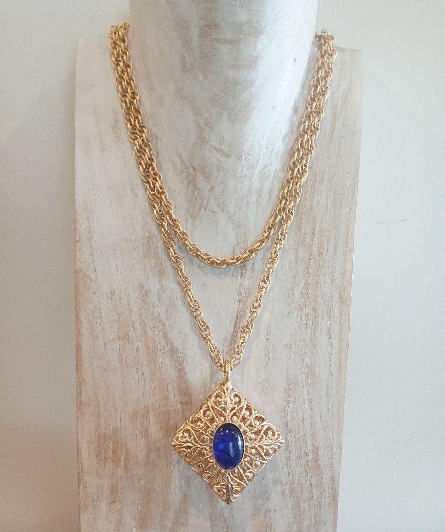 Alevá Bijoux Pouff Anhänger Gold grün blau 3,7 cm