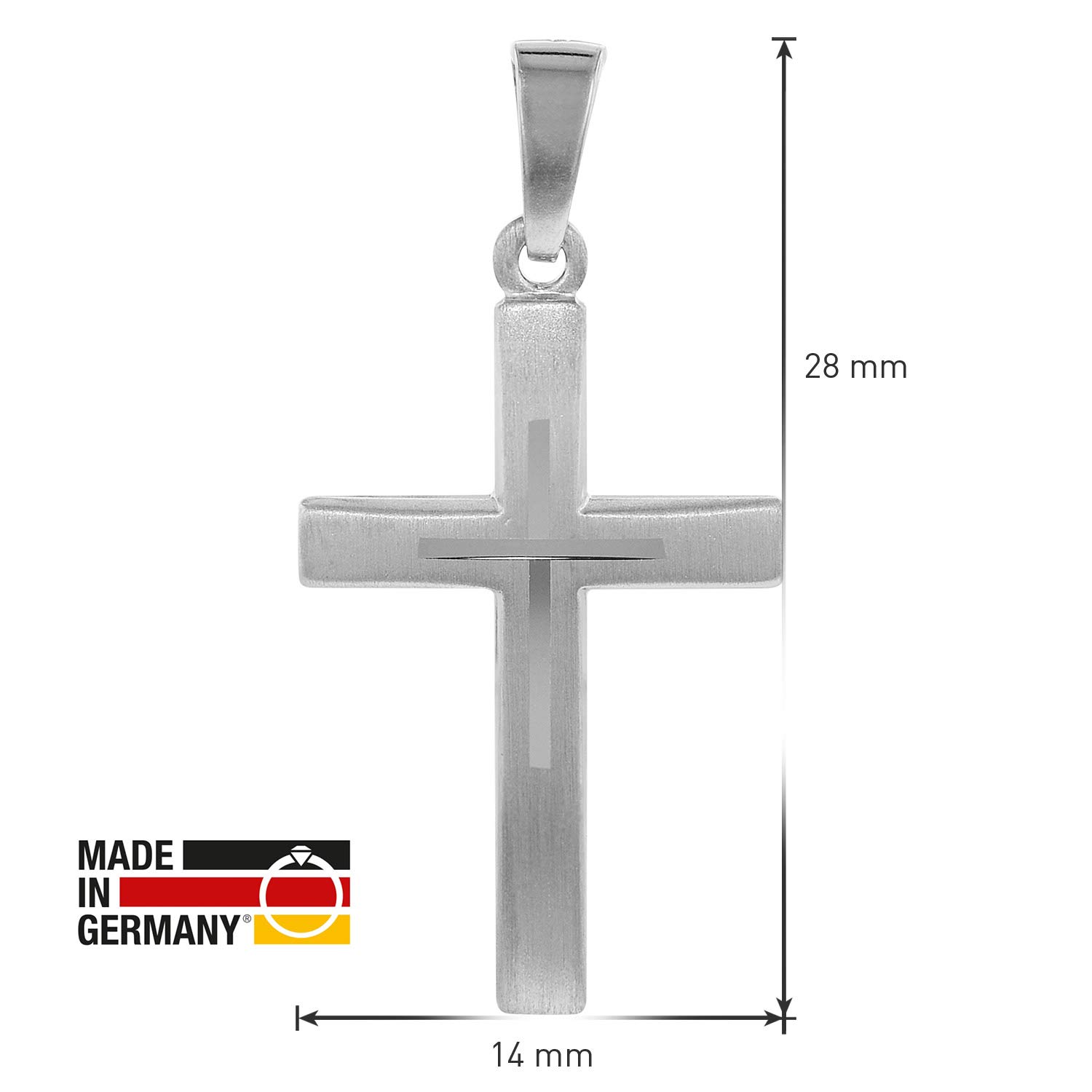 trendor Halsketten Kreuz Kinder-Halskette Silber 925 42 cm