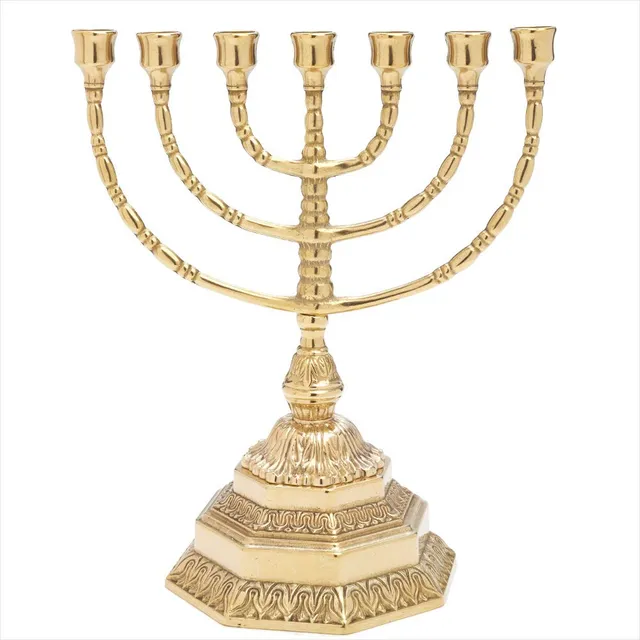 NKlaus Candle Holder Menorah Leuchter Messing 35cm 7-armig