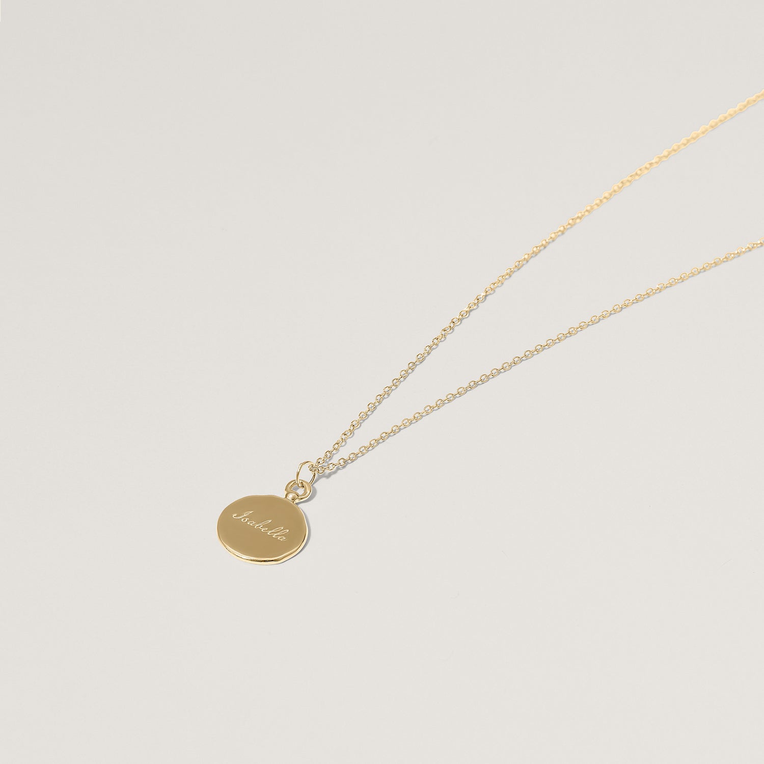 Stilnest Fluid Medallion Kette 585 Gold gravierbar 45cm