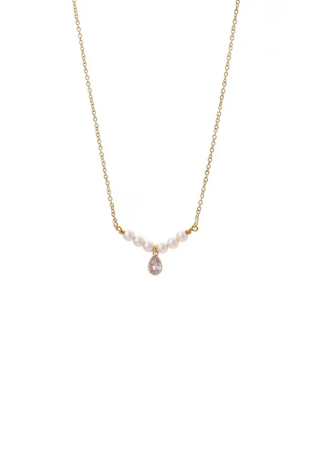 Joy by Corrine Smith Pearl Crystal Halskette Perle Gold