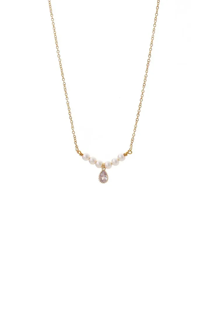 Joy by Corrine Smith Pearl Crystal Halskette Perle Gold