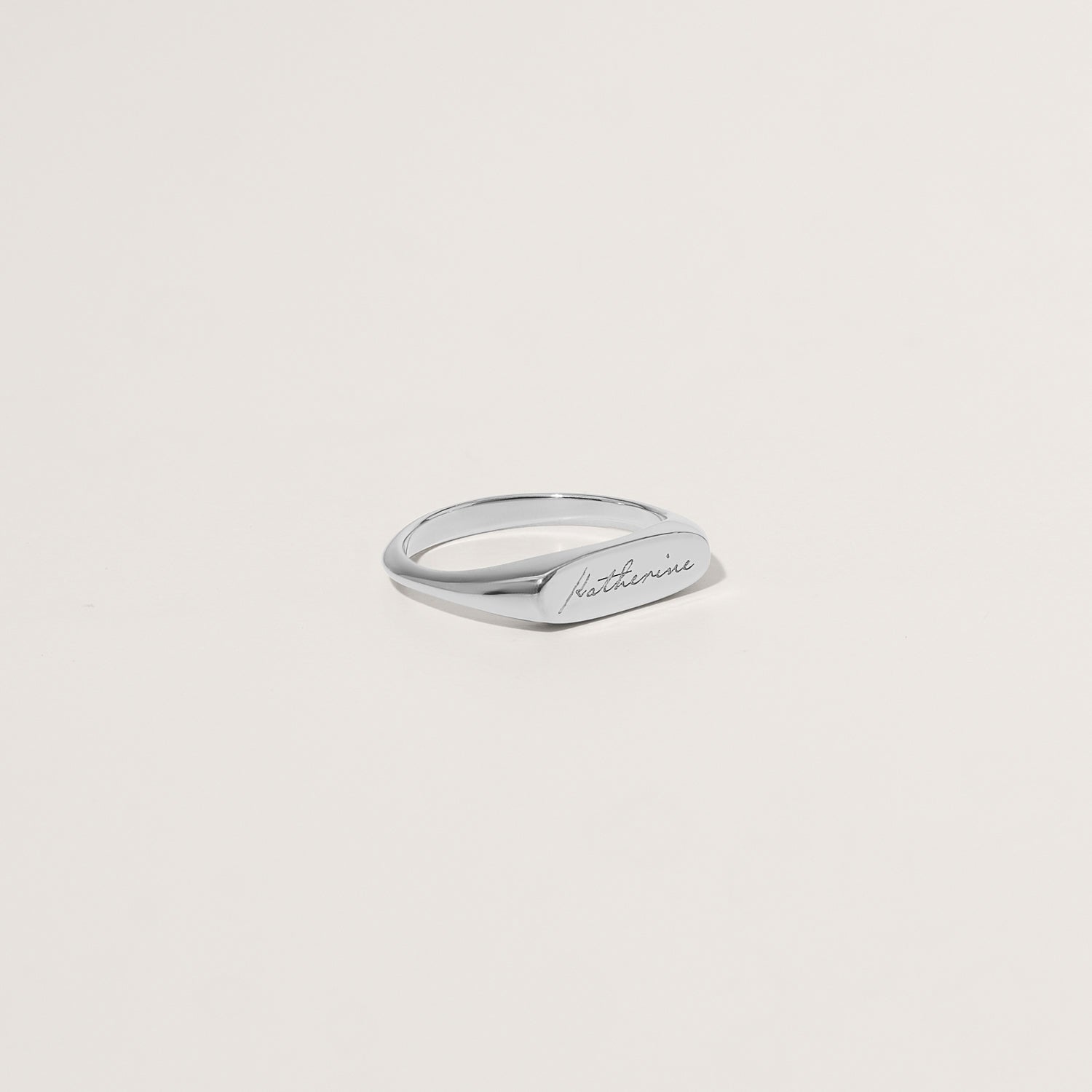 Stilnest Flat-Top Ring gravierbar Gold Vermeil Gr 54
