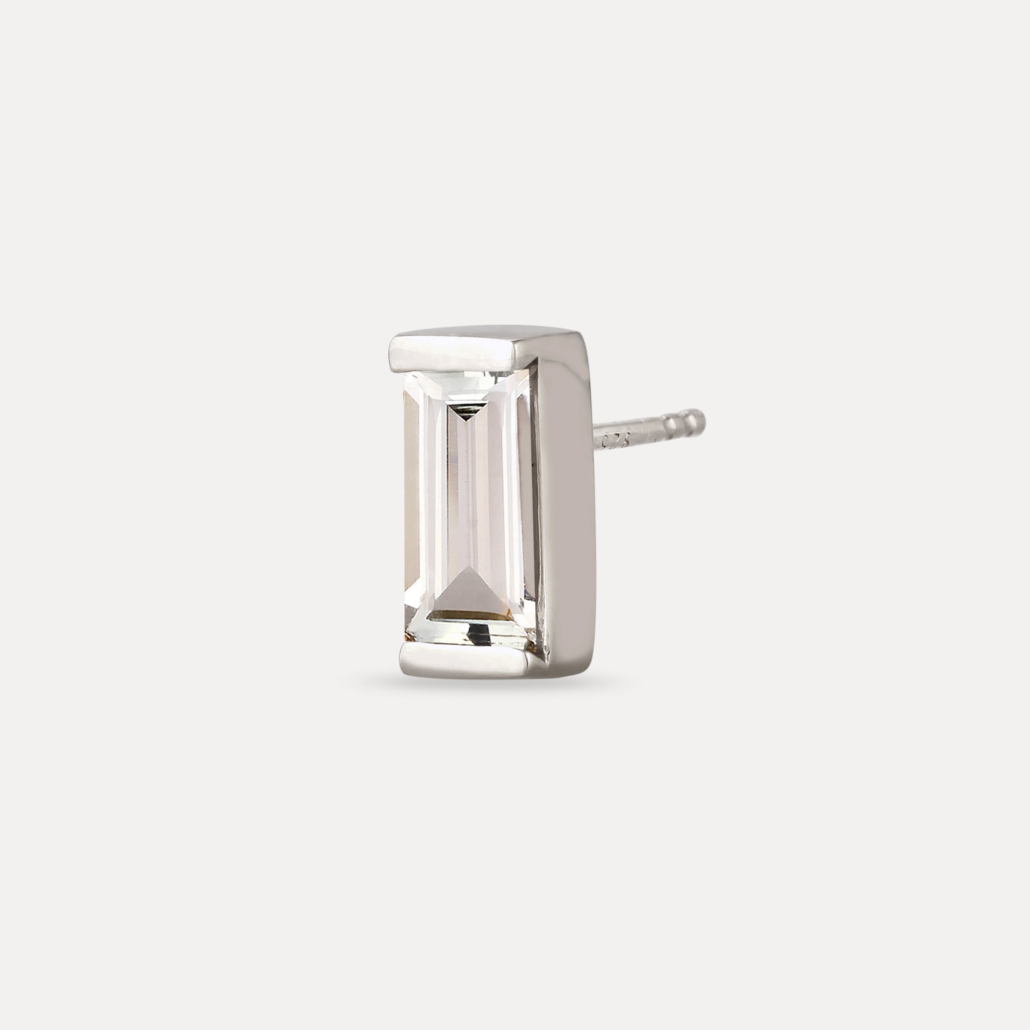 Stilnest Balance Baguette Ohrstecker Beryll Gold Vermeil Single