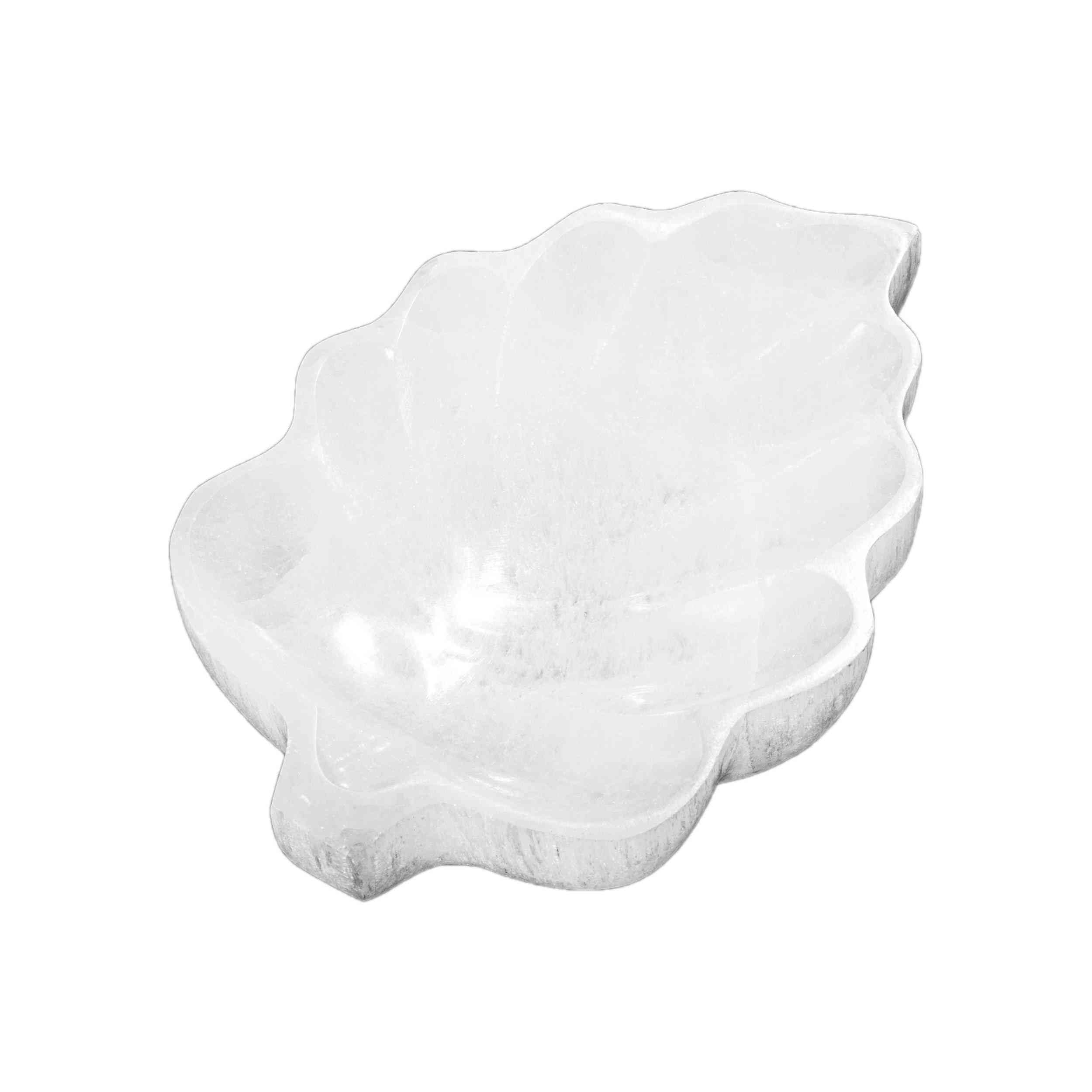 NKlaus Healing Crystals Selenit Blattschale 14 cm Energieschale