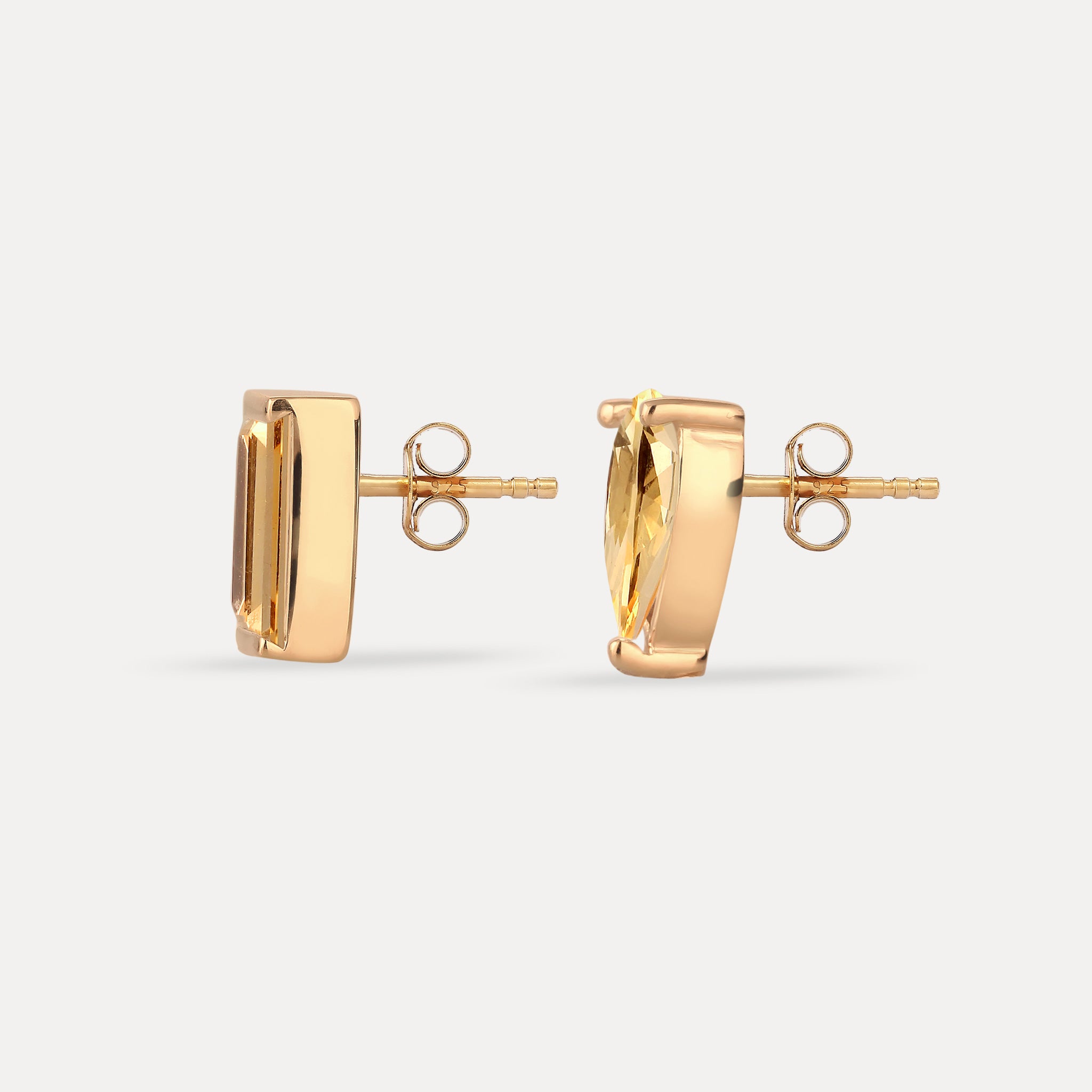 Stilnest Citrin Balance Ohrstecker 585 Gold Gelb
