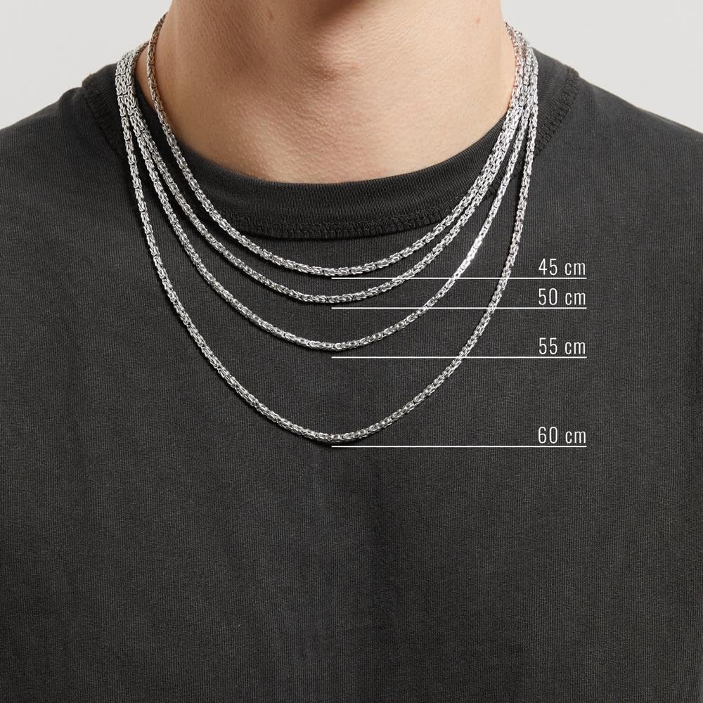 JEWLIX Königsketten Halskette Silber 60 cm 2,5 mm rhodiniert