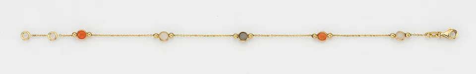 Eugen Rühle Armband Mondstein orange weiß grau Gold