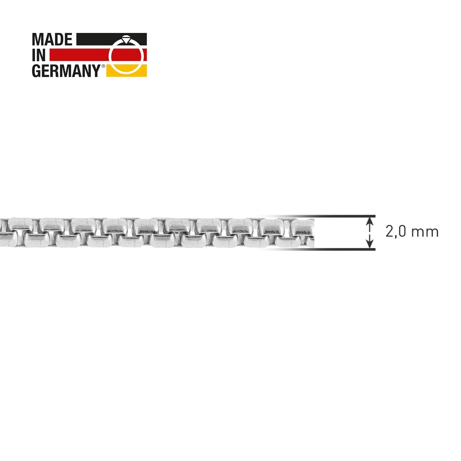 trendor Venezianer 15788 Halskette 925 Silber 2,0 mm