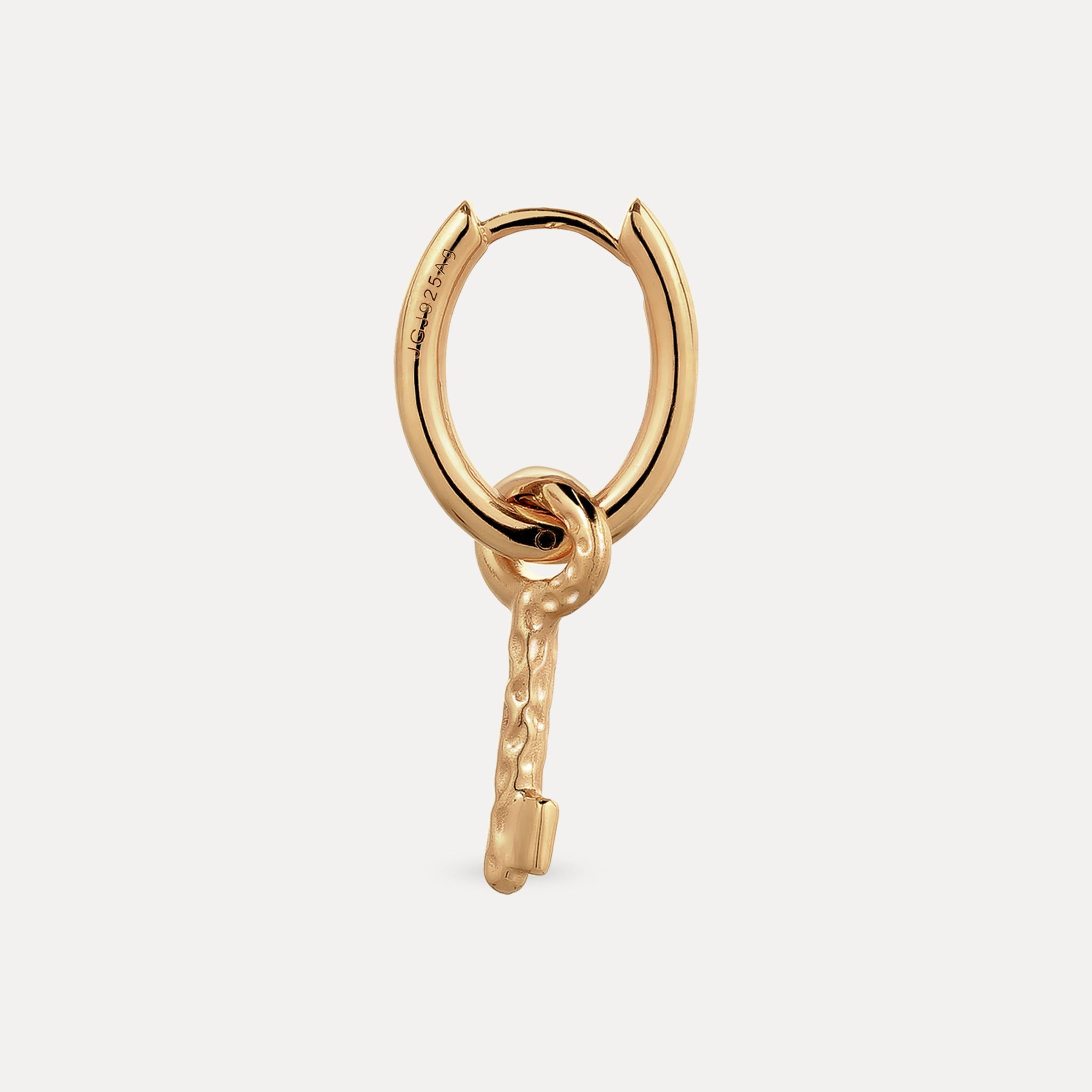 Stilnest Key Creole Single Ohrring Gold Vermeil