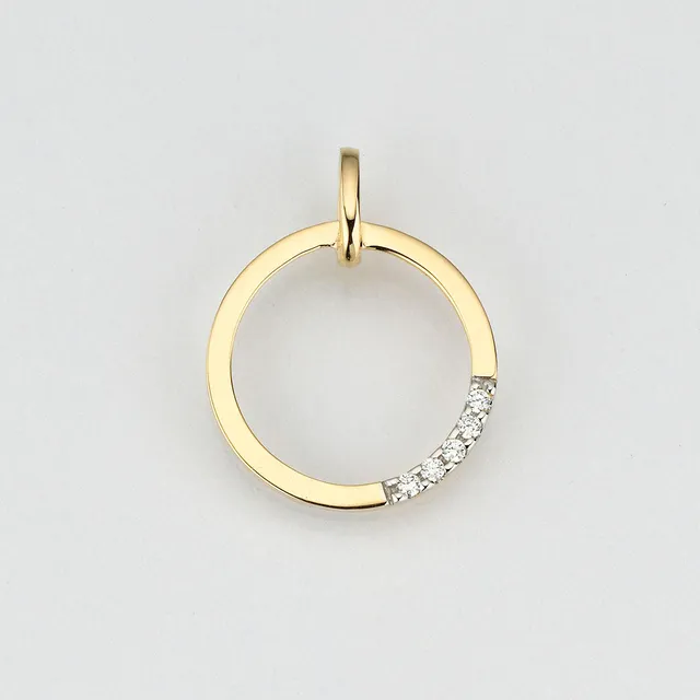 Eugen Rühle Anhänger Kreis 13,5mm 585 Gelbgold Brillant 0,03ct