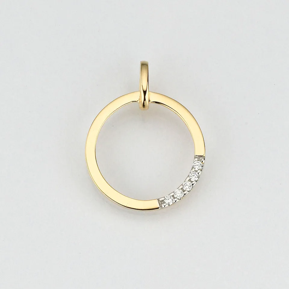 Eugen Rühle Anhänger Kreis 13,5mm 585 Gelbgold Brillant 0,03ct