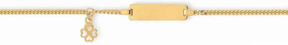 Eugen Rühle ID-Band Panzerkette Armband 750 Gelbgold Kleeblatt