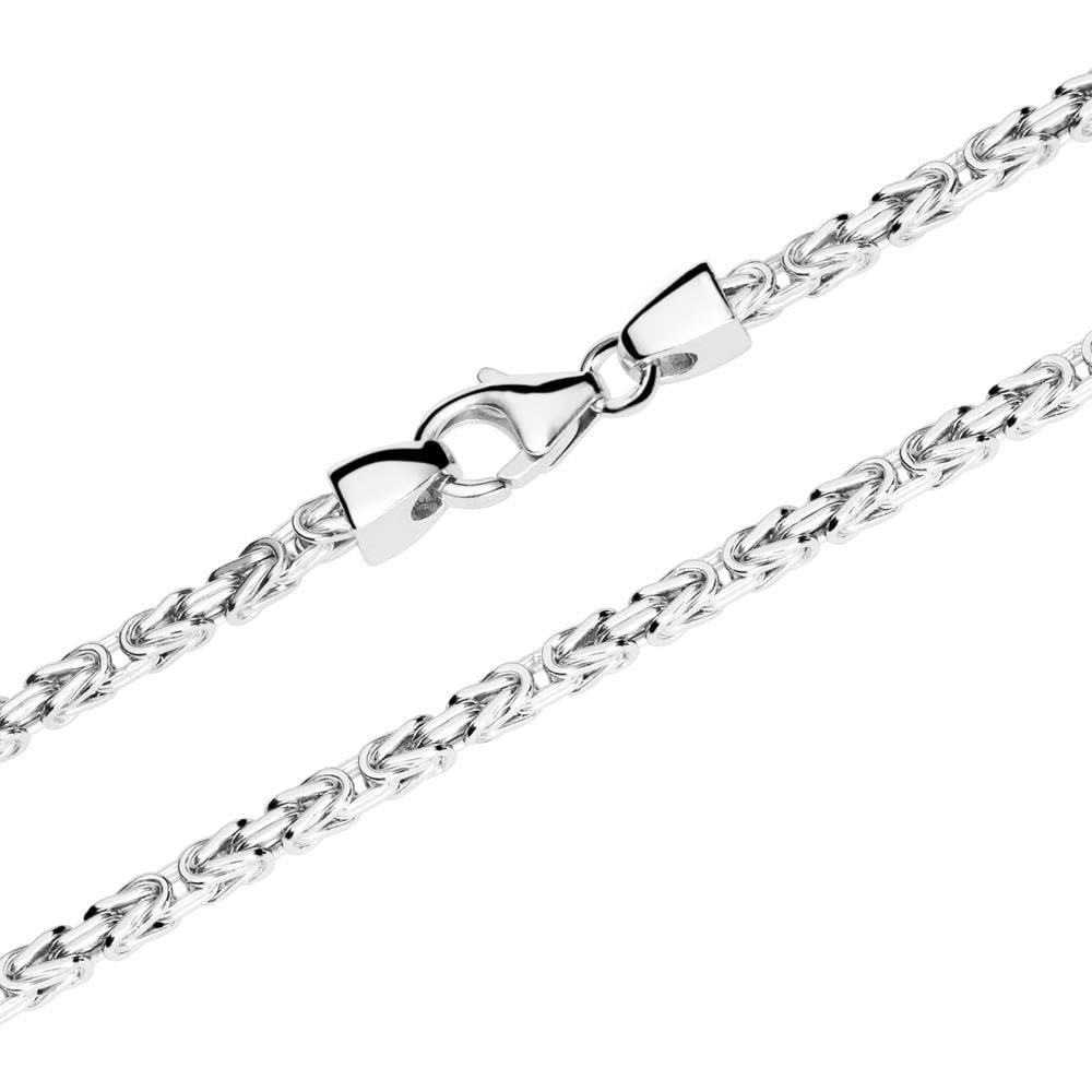 JEWLIX Königsketten Halskette Silber 60 cm 2,5 mm rhodiniert