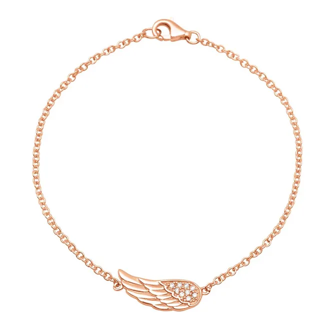 JEWLIX ID-Armband 925 Silber Engelsflügel rosé