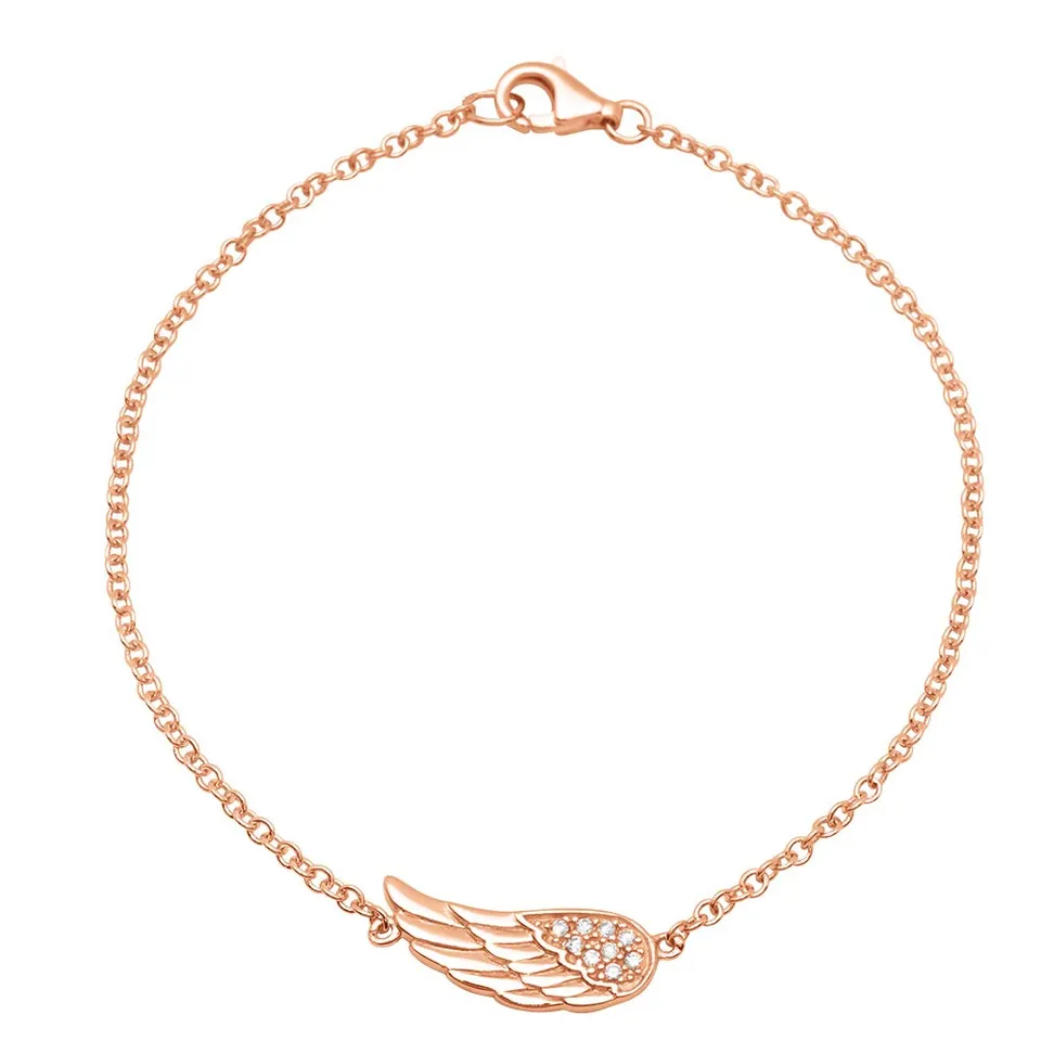 JEWLIX ID-Armband 925 Silber Engelsflügel rosé