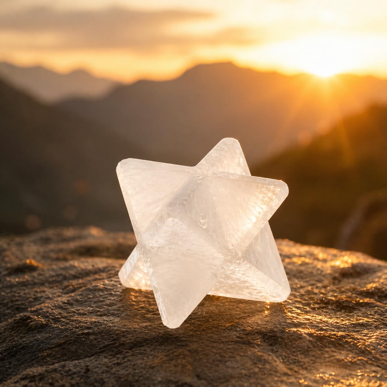 NKlaus Healing Crystals Selenit Merkaba Stern 4 cm Heilstein