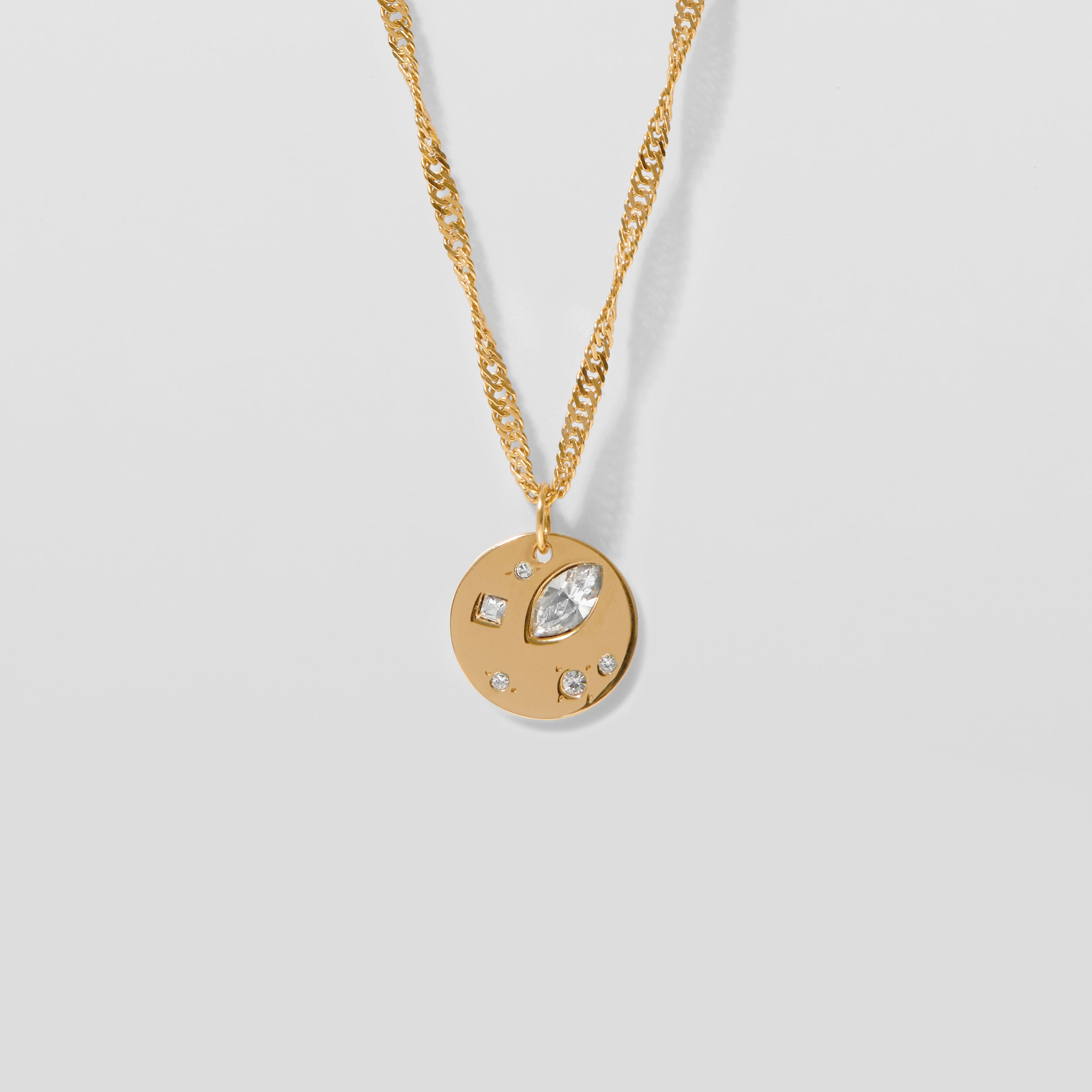 Stilnest Myriad Kette weiße Kristalle 925 Silber Vergoldet