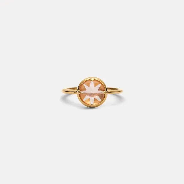 Stilnest Rosenquarz Instants of Love Ring Gold Vermeil Gr.56 Edelstein