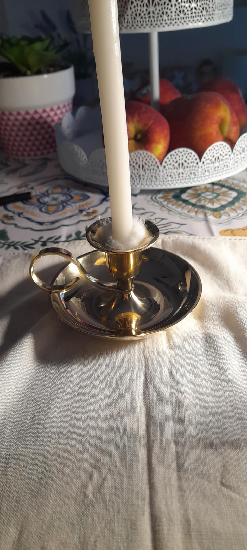 NKlaus Candle Holder Handleuchter Gold Messing 5cm