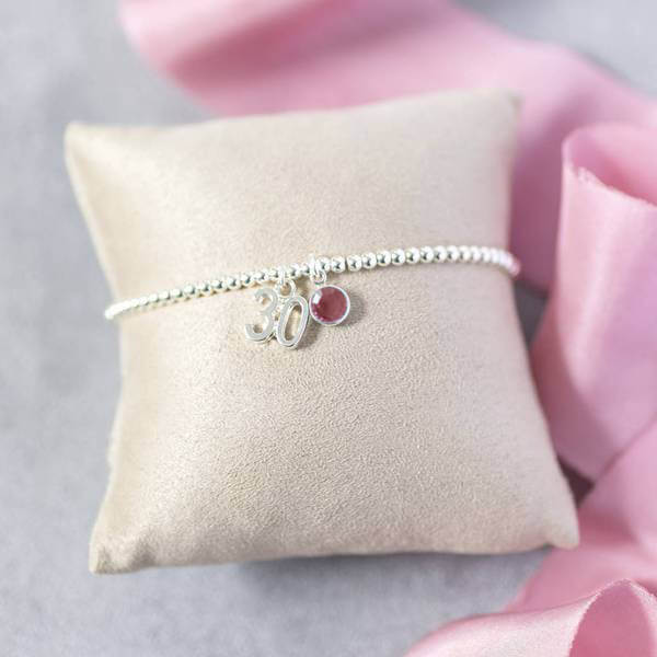 Joy by Corrine Smith 30th Birthday Armband Silber Geburtsstein