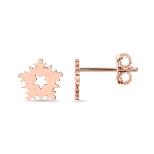 JEWLIX Schneeflocken Ohrstecker Rosé 925 Eiskristall