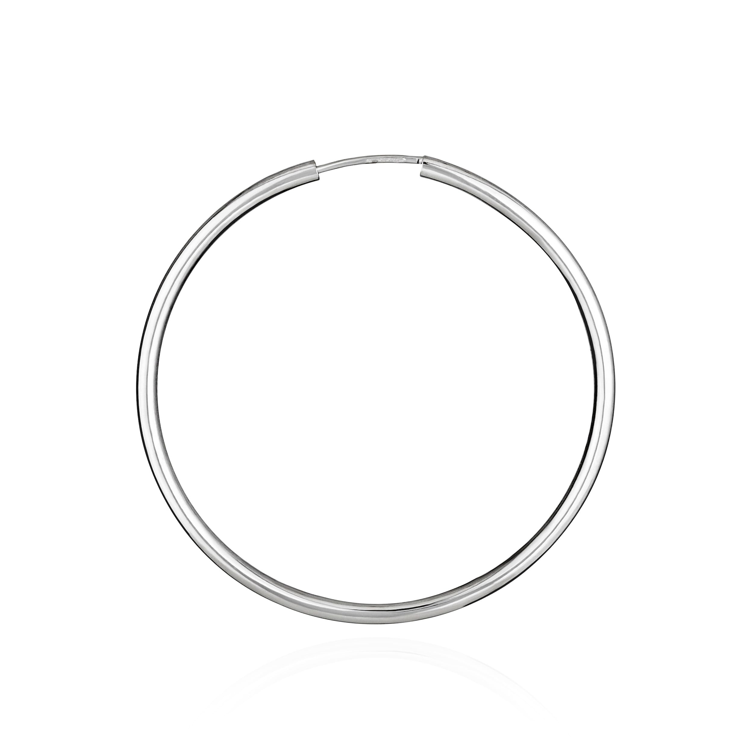 NKlaus Creole rund 40mm Weißgold Ohrring 585 einzeln