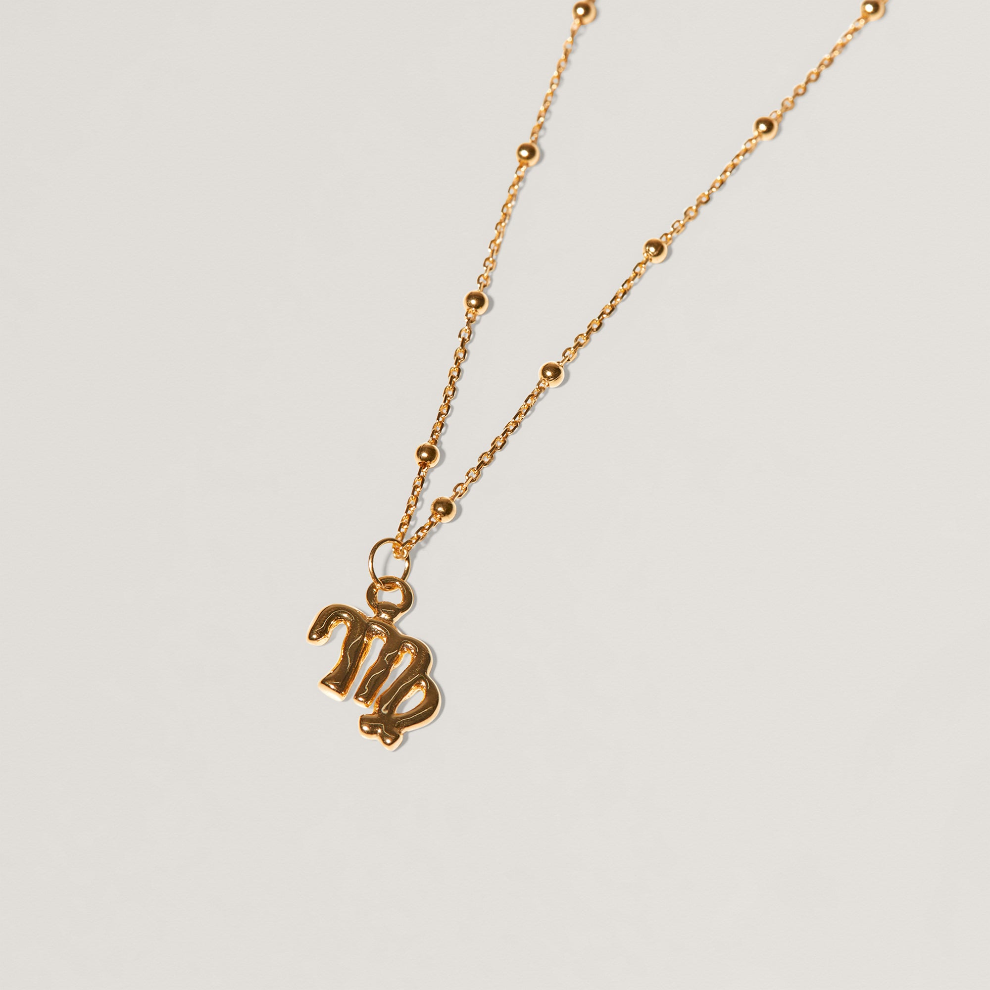 Stilnest Zodiac Charm Kette 45cm Gold Vermeil Krebs