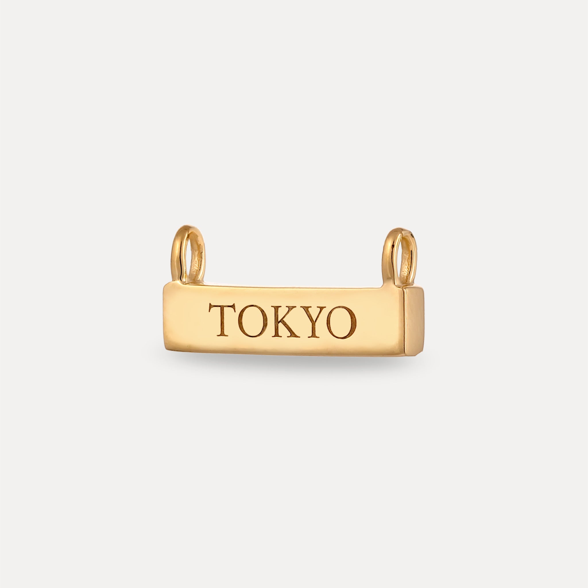Stilnest Engravable Brick Anhänger 24k Gold Vermeil