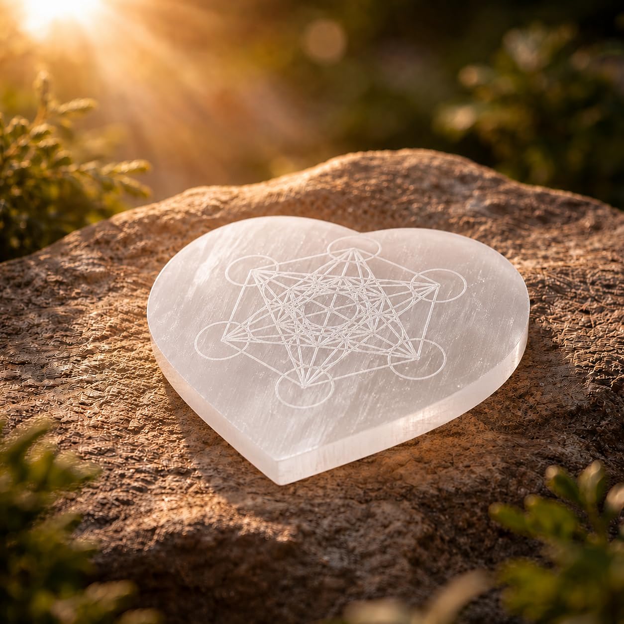 NKlaus Healing Crystals Selenit Herz Metatron 7x5 cm Handschmeichler